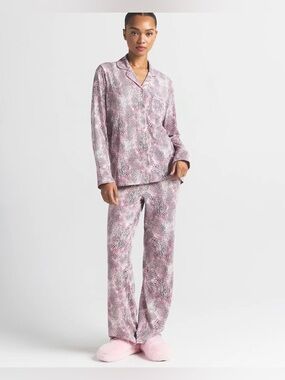 NWT Skims Printed Pink Zebra-Print Pajama Set - Women's Long Sleeve Sleepwear